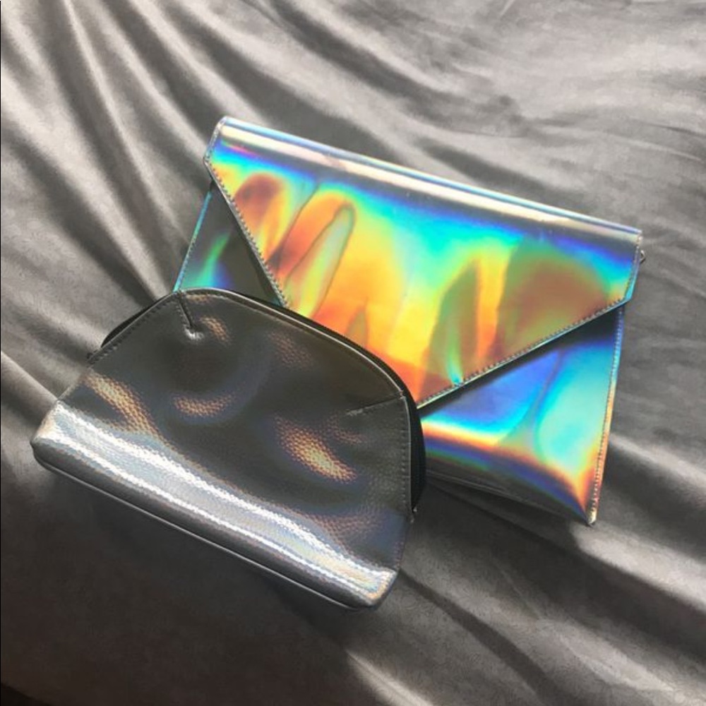 Iridescent/ Holographic clutch set